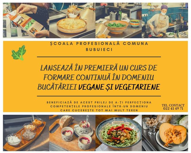 PREMIERĂ pentru Moldova. Instruiri de formare în domeniul bucătăriei VEGANE și VEGETARIENE.